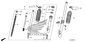 CRF100F Передняя вилка