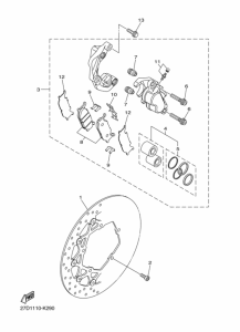 XVS1300CU Передний суппорт