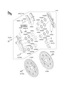 ZX750 Передний тормоз