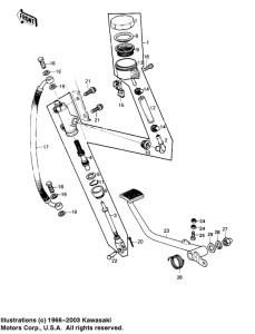 KZ1000 Rear master cylinder / brake pedal
