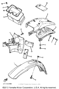 XT550K Крыло переднее и задние