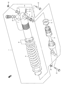 RMX250 Абсорбер удавный в сборе задний
