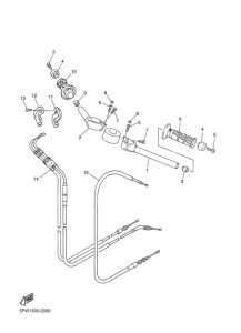 YZF-R1 Steering handle. cable