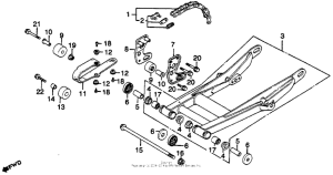 CR125R Swingarm + drive chain 80