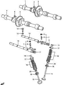 GSX750 Распределительный вал-клапаны
