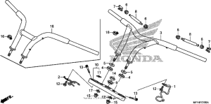 VT1300CT Handlebar + top bridge
