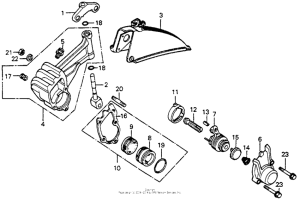 CB125S Front brake caliper 76,78