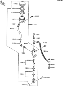 ZX600 Задний торм цилиндр