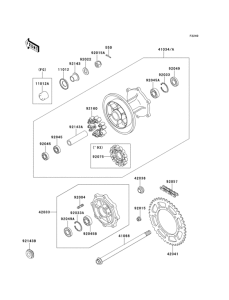  Задняя ступица колеса