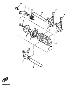 TT600R Shift cam, fork