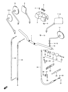 GS125 Handlebar - front cable