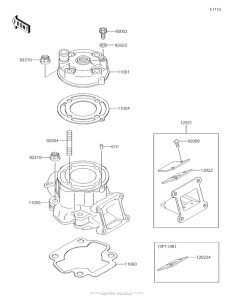 KX65 Цилиндр и головка цилиндров