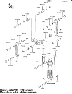 EX250 Rear suspension / shock absorber