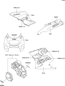 ZX1100 Decals(red)(zx1100-d3)