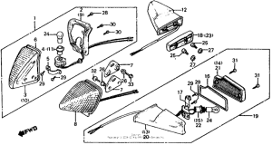 CX650 Задний фонарь