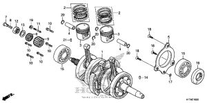 CMX250C Коленчатый вал и поршни