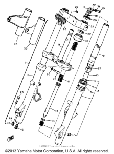 XS1100LG Передняя вилка