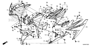 CBR500R (ABS) Обтекатель средняя часть