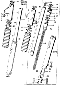 CB750 Передняя вилка