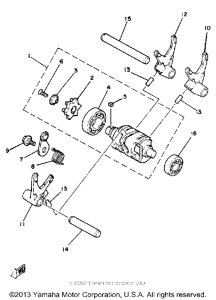 YZ465H Shift cam - fork