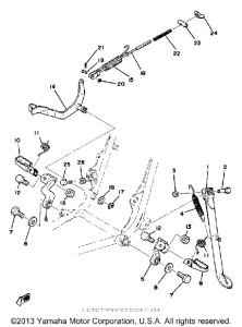YZ125D Stand - footrest - brake pedal