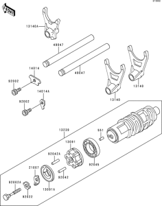ZG1200 Валы и вилки переключения передач