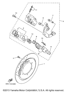 XVS650A Передний суппорт