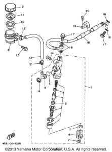 YZ125K1 Задний торм цилиндр