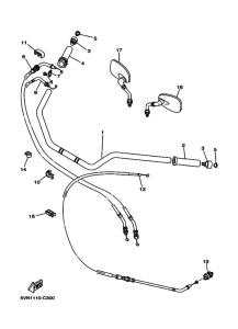 XV1700AT XV17ATS Рулевой рычаг и кабель