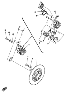RD250LC Передний суппорт