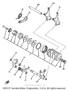 TT250H Shift cam - fork