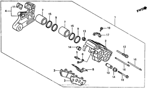 VF500F Задний суппорт