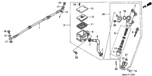 NSR125R Rr. brake master cylinder
