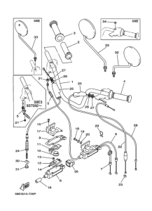 YB50 ｽﾃｱﾘﾝｸﾞﾊﾝﾄﾞﾙ. ｹｰﾌﾞﾙ