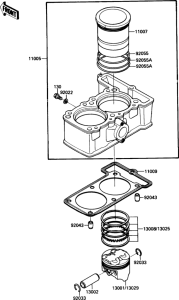 EX250 Цилиндр и поршни
