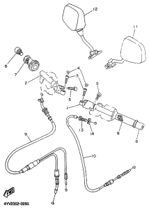 TZR50 Steering handle. cable