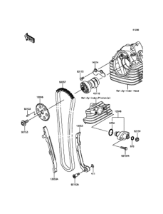 KLX125 カムシャフト / テンショナ