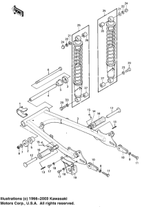 KE175 Swing arm / shock absorbers