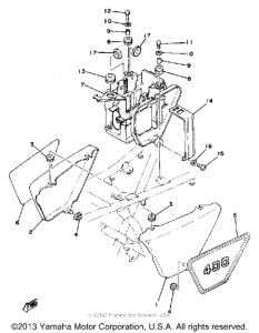XS400-2E - 1978 Side cover - battery box