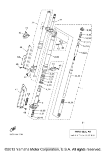 WR450F Передняя вилка