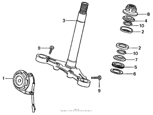 CT70 Steering stem + horn