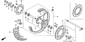 XR400R Rear wheel complete assy