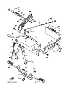 YBR125ED Support & repose pied