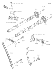 ZR1000 カムシャフト / テンショナ