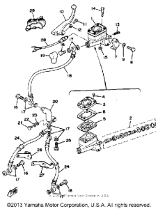XS750SF Front master cylinder - brake hose