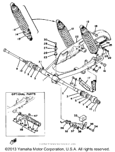XT500E Swing arm - rear shocks