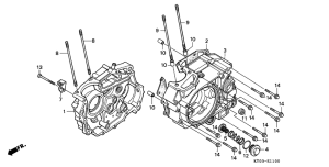 XR200R Картер двигателя