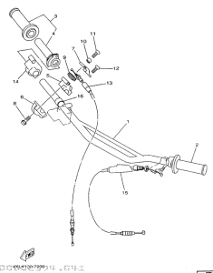 YZ250 Steering handle. cable