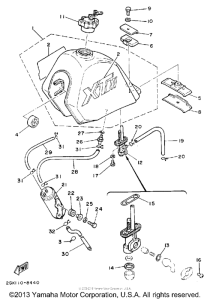 XT350UC (CA ED.) Топливный бак