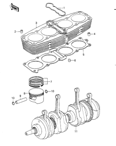KZ1000 Cylinder / pistons / crankshaft